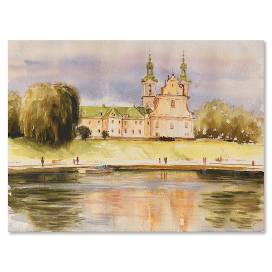 Designart - Historic Church On The Rock On Banks of The River